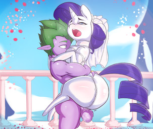 ambiguous_penetration balls biceps big_balls big_butt big_muscles big_penis blue_sky bodily_fluids bridal_lingerie butt castle clothing cloud digit_ring dress duo female feral flower genital_fluids genitals hand_on_butt hand_on_hip high-angle_view horn huge_muscles huge_thighs husband husband_and_wife husband_penetrating_wife jewelry lingerie looking_at_another looking_pleasured male male/female married_couple muscular muscular_male on_ground outdoor_nudity outside outside_sex penetration penis plant ring romantic romantic_couple sex sky spread_legs spreading thick_thighs vaginal_fluids wedding wedding_clothing wedding_dress wedding_ring wet wet_balls wet_penis wide_hips wife spikelove15 friendship_is_magic hasbro my_little_pony mythology rarity_(mlp) spike_(mlp) animal_humanoid dragon dragon_humanoid equid equine horse human humanoid mammal mythological_creature mythological_equine mythological_scalie pony scalie unicorn hi_res