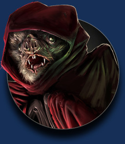 ambiguous_gender anthro close-up clothed clothed_anthro clothing front_view fully_clothed fully_clothed_anthro fur hood nervous red_clothing robe solo teeth winged_arms wings unknown_artist failbetter_games sunless_skies mr_apples bat curator_(species) mammal alpha_channel low_res official_art portrait