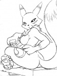 3_fingers 3_toes anthro biped black_sclera breasts brush brushing brushing_fur butt chest_tuft countershading erect_nipples feet female fingers fur interrupted nipples nude personal_grooming side_boob sitting solo surprise tail toes tomoe_(symbol) tuft furball bandai_namco digimon canid canine digimon_(species) mammal renamon 2002 black_and_white monochrome signature sketch source_request