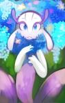 blue_eyes female flower green_background looking_at_viewer parted_lips plant simple_background solo unknown_artist nintendo pokemon blue_flower_florges elemental_creature flora_fauna florges generation_6_pokemon pokemon_(species) shiny_pokemon hi_res