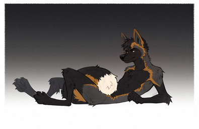 anthro arm_tuft chest_tuft claws countershade_accent dipstick_tail elbow_tuft fur gradient_background hair male markings multicolored_body multicolored_fur nude nude_anthro nude_male orange_eyes pawpads paws pointy_ears prick_ears reclining simple_background solo tail tail_covering_crotch tail_markings toe_claws tuft ershd dashwood_fox canid canine fox mammal red_fox true_fox 2026 digital_media_(artwork) hi_res