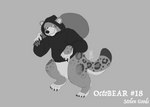 anthro lootbag looting male octobear sneaky solo palehorntea umbrose bear felid hybrid mammal pantherine snow_leopard monochrome