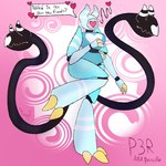 anthro breasts dialogue female machine not_furry simple_background solo tail text unusual_anatomy unusual_tail puppi~ p3r android animatronic humanoid monster_tail robot robot_humanoid 1:1 digital_media_(artwork) english_text hi_res