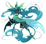 crown female green_eyes green_hair hair headgear horn insect_wings long_hair long_tail simple_background solo tail white_background wings marbola friendship_is_magic hasbro my_little_pony queen_chrysalis_(mlp) arthropod changeling hi_res teal_theme