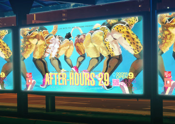 advertisement anthro butt clothing curvy_figure dancing female group text twerking voluptuous kenno_arkkan my_life_with_fel avian bird cheetah equid equine felid feline hare horse lagomorph leporid mammal owl pantherine reptile scalie tiger turtle digital_media_(artwork) english_text hi_res