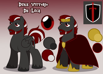 beard choker cloak clothing crown cutie_mark facial_hair grey_body headgear jewelry male mane multicolored_mane multicolored_tail necklace red_eyes regalia tail wings nika-rain hasbro my_little_pony mythology duke_vittorio_(captain_tyler) duke_vittorio_de_luca_(captain_tyler) equid equine mammal mythological_creature mythological_equine pegasus absurd_res hi_res