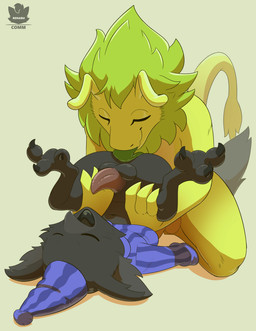 3_toes age_difference anal animal_genitalia animal_penis anthro anthro_on_anthro ass_up balls barefoot beak biped black_balls black_beak black_body black_fur black_tongue bottomless bottomless_anthro bottomless_male claws clothed clothed/nude clothed_anthro clothed_male clothing erection eyes_closed feet fur genitals green_tongue hat headgear headwear holding_both_legs lying male male/male male_anthro navel nightcap nude nude_anthro nude_male on_back open_beak open_mouth oral pajamas pattern_clothing pattern_hat pattern_headgear pattern_headwear pattern_pajamas pattern_topwear penis purple_clothing purple_hat purple_headwear purple_pajamas purple_topwear questionable_consent red_penis rimming rimming_male semi-anthro sex simple_background size_difference sleep_sex sleeping slightly_chubby slightly_chubby_anthro slightly_chubby_male spread_legs spread_toes spreading striped_clothing striped_hat striped_headgear striped_headwear striped_pajamas striped_topwear stripes tail tail_tuft tapering_penis three-quarter_view toe_claws toes tongue topwear tuft yellow_body yellow_tail yellow_tail_tuft young young_anthro young_male renabu deadlock_(game) mythology valve rem_(deadlock) vigmarr_(vigmarr) arthropod avian chimera dream_creature gryphon insect mythological_avian mythological_creature 2026 absurd_res hi_res