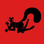 ambiguous_gender anthro minimal_color simple_background solo conditional_dnp h0tapplecider inscryption mammal rodent sciurid tree_squirrel black_and_red monochrome