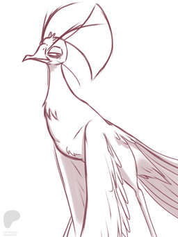 beak biped elderly elderly_male feathered_wings feathers feral looking_at_viewer male pose side_view solo text walking wings kathiana_art dreamworks kung_fu_panda patreon lord_shen avian bird galliform peafowl phasianid 3:4 artist_name brown_and_white colored_line_art digital_drawing_(artwork) digital_media_(artwork) english_text hi_res line_art monochrome portrait three-quarter_portrait