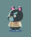 anthro biped black_body blue_body chibi clothed clothing simple_background solo kopa_nishikida animal_crossing nintendo hamphrey_(animal_crossing) cricetid hamster mammal rodent 2021