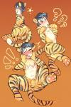 animal_genitalia animal_genitalia_on_humanoid balls black_hair blush exclamation_point fur genitals hair male multiple_poses nipples nude open_mouth orange_body orange_fur pawpads paws penis penis_tip pose question_mark sheath simple_background smile solo stripes tentabat mr._osomatsu karamatsu_matsuno animal_humanoid felid felid_humanoid humanoid mammal mammal_humanoid pantherine pantherine_humanoid tiger tiger_humanoid 2016 digital_media_(artwork) hi_res