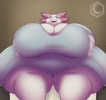 anthro big_breasts breasts cleavage clothed clothing female gown hospital_gown huge_breasts huge_thighs hyper hyper_breasts hyper_thighs obese obese_anthro obese_female open_mouth open_smile overweight overweight_anthro overweight_female pink_eyes sitting smile solo teeth thick_thighs tooth_gap white_body crescent-blue-zero the_vermander_curse zed_technician_games tammy_giles_(tvc) amphibian axolotl marine mole_salamander salamander 2022 digital_media_(artwork) hi_res