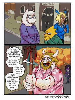 aloha_shirt ambiguous_gender anthro beard blood bodily_fluids cellphone clothing corpse death electronics eyewear facial_hair female glasses group horn male pattern_clothing pattern_shirt pattern_topwear phone shirt smartphone text topwear entomaggedon deltarune undertale_(series) alphys asgore_dreemurr carol_holiday kris_dreemurr susie_(deltarune) toriel_(deltarune) bovid caprine deer goat human mammal new_world_deer reindeer scalie 3:4 english_text hi_res