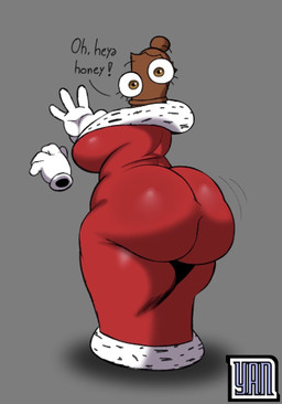 big_breasts big_butt big_eyes breasts brown_body brown_eyes butt butt_focus clothed clothing dialogue eyelashes female floating_hands gesture googly_eyes greeting greeting_viewer grey_background huge_butt logo looking_at_viewer looking_back looking_back_at_viewer queen queen_(chess) rear_view red_clothing red_robe robe royalty simple_background solo standing talking_to_viewer text waving waving_at_viewer wide_hips yanafterdark glitch_productions the_amazing_digital_circus queenie_(tadc) animate_inanimate humanoid living_chess_piece 2026 artist_logo digital_drawing_(artwork) digital_media_(artwork) english_text full-length_portrait hi_res portrait