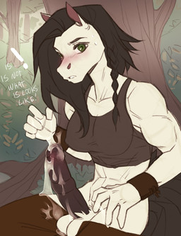 5_fingers abs animal_genitalia animal_penis anthro balls big_penis black_hair bodily_fluids bottomwear bottomwear_down breasts clothed clothed_anthro clothed_gynomorph clothed_intersex clothing cum day detailed_background equine_genitalia equine_penis erection fingers forest genital_fluids genitals gynomorph hair intersex looking_at_viewer medial_ring muscular muscular_anthro muscular_intersex outside pants pants_down partially_clothed penis plant solo text tree white_balls lotusgarden braska equid equine horse mammal 2022 absurd_res digital_media_(artwork) english_text hi_res