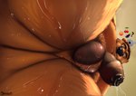 anthro ball_tuft balls big_butt brown_body brown_fur butt emoji foreskin fur genitals humanoid_genitalia humanoid_penis inviting looking_at_viewer looking_down looking_down_at_viewer low-angle_view male penis pubes question shower slightly_chubby solo thick_thighs tuft unretracted_foreskin water worm's-eye_view berngruff benny_(bennyafterdark) bear mammal absurd_res draw_over hi_res