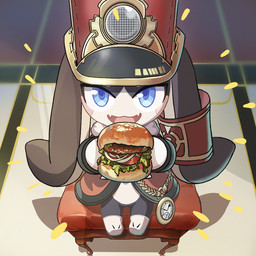 ambiguous_gender anthro bar_emanata barefoot big_ears biped black_body black_ears black_fur blue_eyes blue_pupils blush blush_stickers burger chair clock clothed clothing coat countershade_fur countershade_torso countershading cute_fangs ear_accessory earband emanata fangs featureless_crotch feet floppy_ears food front_view fur furniture glistening glistening_eyes happy hat headgear headwear high-angle_view holding_burger holding_food holding_object kemono leg_markings long_ears looking_at_viewer lop_ears markings multicolored_body multicolored_fur open_mouth open_smile pink_tongue pocketwatch pupils red_clothing red_coat red_hat red_headwear red_topwear sitting smile socks_(marking) solo teeth tongue topwear two_tone_body two_tone_fur watch white_body white_countershading white_fur white_inner_ear guoran_shi honkai:_star_rail mihoyo pom-pom_(honkai:_star_rail) lagomorph leporid mammal rabbit 1:1 2023 colored digital_media_(artwork) full-length_portrait portrait shaded