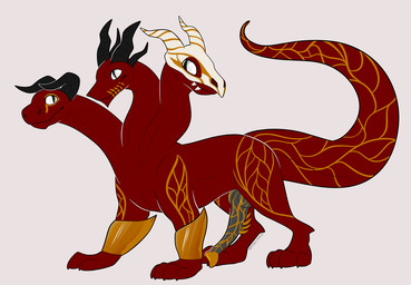 3_heads feral flared_penis genitals horn knot knotted_penis male male_feral multi_head penis quadruped red_body solo tail xephyza_the_hydra year kaiizree european_mythology greek_mythology mythology hydra 2020 dated