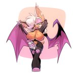 1:1 anthro areola bat big_areola bigdad black_clothing bodily_fluids breasts clothing ear_piercing ear_ring exposed_breasts female front_view hair hair_over_eye lips mammal mismatched_ears mismatched_wings nipples notched_ear one_eye_obstructed piercing ring_piercing rouge_the_bat sega simple_background solo sonic_the_hedgehog_(series) sweat thick_bottom_lip undressing wings