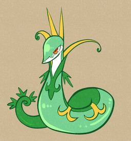 ambiguous_feral ambiguous_gender apode blush blush_lines curled_tail eyelashes feral green_body green_markings leaf legless markings multicolored_body multicolored_skin pupils red_eyes serpentine simple_background slit_pupils snout solo tail tan_background two_tone_body two_tone_skin white_pupils white_sclera yellow_ears yellow_markings momensarada nintendo pokemon generation_5_pokemon pokemon_(species) serperior 2022 colored full-length_portrait hi_res portrait