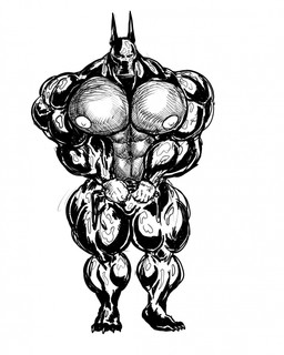 anthro bdsm big_muscles glistening glistening_body huge_muscles hyper hyper_muscles latex leather male mask muscular nipples solo setrak canid canine mammal hi_res