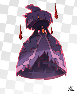 ambiguous_gender looking_at_viewer not_furry red_eyes smile solo shio_nagasu fakemon nintendo pokemon generation_4_pokemon ghost gigantamax_pokemon humanoid mismagius pokemon_(species) spirit absurd_res hi_res