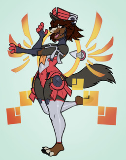 anthro bodysuit brown_eyes brown_hair clothing cosplay dancing electronics femboy gloves hair handwear headgear headphones headset legwear looking_at_viewer male skinsuit small_waist solo standing stockings tail thick_thighs tight_clothing thetunafish azure_striker_gunvolt dave_(swissy) bernese_mountain_dog canid canine canis domestic_dog mammal molosser mountain_dog swiss_mountain_dog absurd_res hi_res