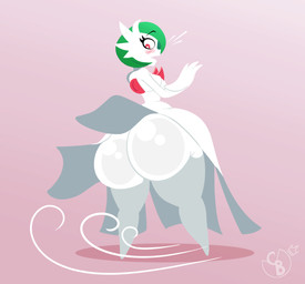 big_butt breasts bubble_butt butt chest_spike clothed clothing clothing_lift dress dress_lift female green_hair hair huge_butt hyper hyper_butt pseudo_clothing red_eyes solo spikes spikes_(anatomy) surprised thick_thighs white_body wind cheesyboy888 nintendo pokemon generation_6_pokemon humanoid mega_evolution mega_gardevoir pokemon_(species) 2025 digital_drawing_(artwork) digital_media_(artwork) hi_res