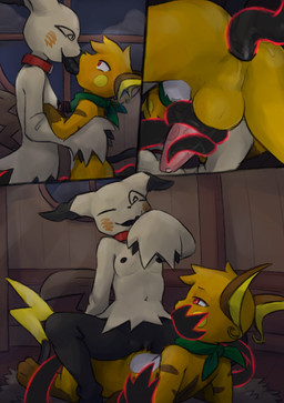 3_toes anal anal_penetration anthro anthro_on_anthro anthro_on_bottom anthro_on_top anthro_penetrated anthro_penetrating anthro_penetrating_anthro areola balls biped black_tongue breasts cloud duo erection eye_contact feet female female_on_top female_penetrated female_penetrating female_penetrating_male french_kissing front_view fur genitals grey_tail inside kissing looking_at_another lying male male/female male_on_bottom male_penetrated male_penetrating male_penetrating_female navel night nipples nude nude_anthro nude_female nude_male on_back on_bottom on_top one_eye_closed open_mouth open_smile penetration penile penile_penetration penis penis_in_vagina red_eyes sex sky small_breasts smile spiral spiral_eyes spread_legs spreading standing tail toes tongue vaginal vaginal_penetration vulva window yellow_body yellow_fur sealer4258 nintendo pokemon mimi_(sealer4258) zarro_(zarro_the_raichu) generation_1_pokemon generation_7_pokemon mimikyu pokemon_(species) raichu 2025 absurd_res comic digital_drawing_(artwork) digital_media_(artwork) hi_res