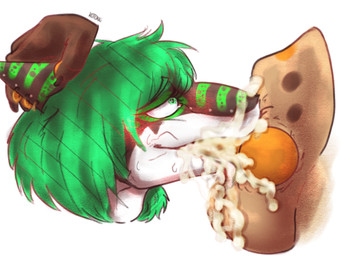 ambiguous_gender anthro black_body bodily_fluids claws countershade_face countershading cum cum_drip cum_in_mouth cum_inside cum_on_face disembodied_hand dripping duo ear_piercing eyelashes faceless_character faceless_male fellatio fur genital_fluids genitals green_eyes green_hair green_markings hair heart_eyes heart_symbol knot leaking_cum male male/ambiguous markings oral orange_penis penile penis piercing sex simple_background tan_body tan_fur white_background white_body strakiashark strakia_(strakiashark) aquatic fish shark 4:3 hi_res female_(lore) herm_(lore)