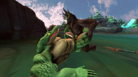 anal anthro big_claws big_muscles big_pecs big_penis blue_eyes brown_body butt claws duo evergreen_tree genitals glowing glowing_eyes green_body humanoid_genitalia humanoid_penis interspecies male male/male muscular nude outside pecs penis pine_tree plant public public_sex river scales sex summoners_rift thick_penis thick_thighs tongue tongue_out tree yellow_eyes kuyenroo league_of_legends riot_games tencent nasus_(lol) renekton anubian_jackal canid canine canis crocodile crocodilian jackal mammal reptile scalie 16:9 3d_(artwork) 3d_animation animated digital_media_(artwork) high_framerate no_sound short_playtime video widescreen incest_(lore)