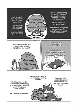 hug kneeling lying on_front solo standing text maririn domestic_cat felid feline felis mammal 2015 comic english_text greyscale hi_res monochrome