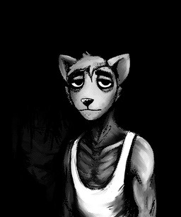 anthro black_background clothing duo emaciated eye_bags female looking_at_viewer male shadow shirt simple_background skinny skinny_anthro skinny_male solo_focus tank_top tired tired_eyes topwear hladilnik carol_(hladilnik) daniel_(hladilnik) canid canine canis domestic_dog ghost mammal spirit wolf 5:6 black_and_white half-length_portrait halftone hi_res monochrome portrait