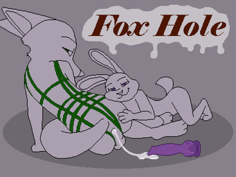 animal_dildo animal_sex_toy anthro anus backsack balls butt canine_dildo clothed clothing crossdressing dildo duo female genitals knot knotted_dildo lingerie looking_at_viewer looking_back looking_back_at_viewer lube lube_string male male/female presenting presenting_anus presenting_hindquarters presenting_partner sex_toy simple_background simple_coloring suggestive teasing kodigozoot disney zootopia judy_hopps nick_wilde canid canine fox lagomorph leporid mammal rabbit red_fox true_fox 4:3 digital_media_(artwork) pixel_(artwork)