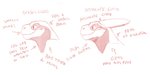 anthro comparison directional_arrow horn insult male mocking profile shadow side_view simple_background solo text white_background redishdragie yagaru komodo_dragon lizard monitor_lizard reptile scalie 2:1 english_text headshot_portrait monochrome portrait sketch