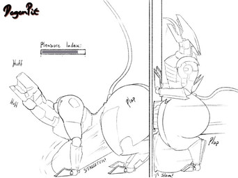 abdominal_bulge balls big_balls big_butt big_penis breath butt genitals glory_hole huge_balls huge_butt huge_penis huge_thighs humanoid_genitalia humanoid_penis hyper hyper_genitalia hyper_penetration hyper_penis machine male panting penis penis_shaped_bulge thick_thighs tongue tongue_out degenpit konami metal_gear metal_gear_rising:_revengeance platinumgames blade_wolf lq-84_fenrir robot robot_feral monochrome
