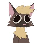 ambiguous_gender anthro big_eyes brown_body brown_fur cheek_tuft facial_tuft fur notched_ear pink_nose simple_background solo tan_body tan_fur tuft white_background mangoyena brown_hyena hyena mammal 1:1 2024 digital_media_(artwork)