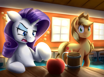 apple clothing drunk duo female feral food fruit hat headgear headwear horn plant substance_intoxication otakuap friendship_is_magic hasbro my_little_pony mythology applejack_(mlp) rarity_(mlp) earth_pony equid equine horse mammal mythological_creature mythological_equine pony unicorn 2015 hi_res
