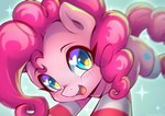 blue_eyes blush clothing cutie_mark female female_feral feral fur gloves hair handwear happy heart_symbol hooves pink_body pink_fur pink_hair pink_tail simple_background smile solo sparkles tail chaosangeldesu friendship_is_magic hasbro my_little_pony pinkie_pie_(mlp) earth_pony equid equine horse mammal pony 2025