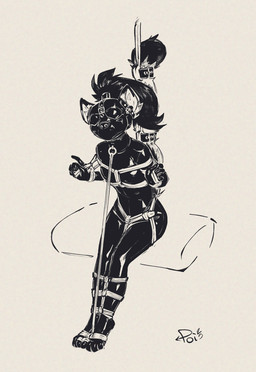 ambiguous_gender anthro arms_tied bdsm blindfold bondage bound clothing collar fully_bound gimp gimp_mask gimp_suit hair latex latex_clothing latex_mask latex_skinsuit legs_tied mask muzzle_(object) muzzled ponytail restraints rope rope_bondage sensory_deprivation sitting skinsuit solo tail tail_tied tight_clothing wearing_mask poiuytrew tracy_gladstone domestic_cat felid feline felis mammal 2025 black_and_white hi_res monochrome female_(lore)