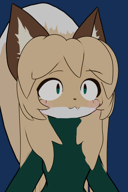 4_fingers anthro big_ears big_eyes biped blonde_hair blush brown_body brown_ears brown_fur brown_hair brown_nose cheek_tuft chest_tuft clothed clothing cute_fangs digitigrade ear_tuft ears_back ears_up expressions eyebrows eyelashes facial_tuft fangs female fingers fluffy fluffy_ears fluffy_tail fox_tail fur glistening glistening_eyes glistening_hair green_clothing green_eyes green_shirt green_topwear hair hair_over_shoulder happy inner_ear_fluff long_hair looking_up messy_hair multicolored_body multicolored_fur multicolored_hair oversized_clothing oversized_topwear pivoted_ears pointy_ears pose sharp_teeth shirt silly simple_background slim small_nose small_waist snout solo standing star_eyes straight_hair sweater tail tail_tuft teeth topwear transparent_background tuft tufted_fur turtleneck white_body white_fur white_sclera wide_eyed yellow_body yellow_fur conditional_dnp qin averi_(fiddleafox) canid canine fox mammal red_fox true_fox 2026 3d_(artwork) alpha_channel animated digital_media_(artwork)