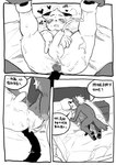 2021 anthro anthro_on_anthro anthro_penetrated anthro_penetrating anthro_penetrating_anthro anus balls bed bodily_fluids butt chinese_text comic cougar cum cum_from_ass cum_in_ass cum_inside cum_string cum_while_penetrated cumshot dialogue duo ejaculation felid feline foreskin furniture genital_fluids genitals glans hajime_tanaka_(odd_taxi) hi_res humanoid_genitalia humanoid_penis interspecies kemono male male/male male_penetrated male_penetrating male_penetrating_male mammal mephitid milkybot monochrome odd_taxi on_bed penetration penis pillow sex shun_imai_(odd_taxi) skunk text