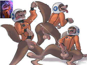 anthro anus armor astronaut_helmet backsack balls big_balls big_butt big_penis blush bodily_fluids bottomless bottomless_anthro bottomless_male butt claws clothed clothing cum cumshot dancing digitigrade dripping ejaculation erection eyebrows eyes_closed foreskin fur genital_fluids genitals headgear helmet humanoid_genitalia humanoid_penis long_sleeves looking_back looking_pleasured male masturbation open_mouth open_smile orgasm partially_retracted_foreskin penile penile_masturbation penis perineum photo precum precum_drip precum_string presenting presenting_hindquarters retracted_balls saggy_balls shadow shaft_divide shirt simple_background sitting smile standing teeth tongue tongue_out topwear tuft vein veiny_penis white_background mindnaughty disney zootopia astro_wolf_(zootopia) canid canine canis mammal wolf 2025 absurd_res hi_res