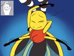 4_arms antennae_(anatomy) anthro black_antennae black_body chest_tuft eyes_closed front_view insect_wings male multi_arm multi_limb multicolored_antennae multicolored_body red_body red_tuft solo stretching stretching_arms tuft two_tone_antennae white_antennae wings yellow_body 8-bit-britt navin_(8-bit-britt) arthropod beetle elateroid firefly insect 2017 digital_media_(artwork)