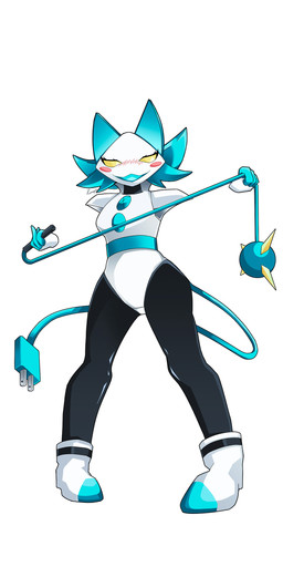 4_fingers alternative_fashion anthro blue_ears blue_hair blush cable_tail clothing cyberpop electrical_cord electrical_plug electrical_plug_tail female fingers floating_hands hair holding_object holding_weapon j-fashion long_tail machine open_mouth simple_background solo tail weapon white_background white_body yellow_eyes hoorayer deltarune undertale_(series) tasque_manager android darkner domestic_cat felid feline felis mammal robot 2022 absurd_res digital_media_(artwork) hi_res