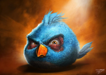 ambiguous_gender angry eyebrows feral looking_at_viewer raised_eyebrow realistic simple_background toony sam_spratt angry_birds rovio_entertainment sega the_blues_(angry_birds) detailed reaction_image male_(lore)