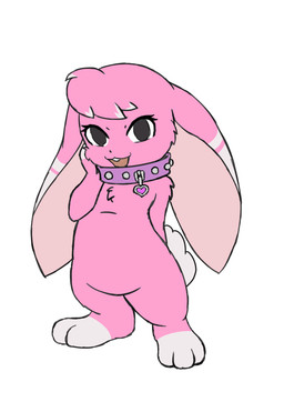 3_toes collar feet female feral hand_on_cheek heart_symbol looking_at_viewer markings pink_body semi-anthro simple_background solo standing studded_collar studs toes white_background white_markings h1draw sugar_(knolden) lagomorph leporid mammal rabbit 2025 absurd_res digital_drawing_(artwork) digital_media_(artwork) hi_res