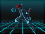 anthro digital_world fur hair heterochromia identity_disc looking_at_viewer male neon_lights smile solo tail young primehunterwolf tron tron:_legacy alantixx felid feline mammal 4:3 digital_media_(artwork) hi_res