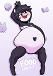 anthro bear belly beverage_can big_belly black_body black_fur black_hair bloated burger chips_(food) female food fur giant_panda hair hi_res inflation ken_ashcorp kenny_(kenashcorp) lying mammal nude overeating overweight overweight_anthro overweight_female pancak3 solo stuffing ursine