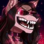 anthro eyewear female solo sunglasses teeth namygaga namygaga_(fursona) canid canine canis mammal wolf 1:1 absurd_res hi_res icon